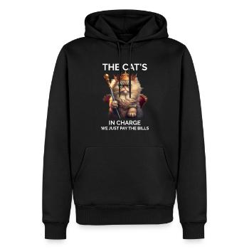 Les chats en charge Reine Féline Amoureuse - Sweat à capuche Premium bio Homme - noir - Devant - Nico (187cm)