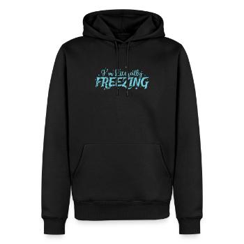 Je frezzing littéralement Snow Winter - Sweat à capuche Premium bio Homme - noir - Devant - Nico (187cm)
