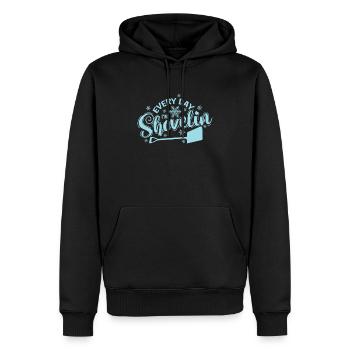 Chaque jour je pellete la neige l’hiver - Sweat à capuche Premium bio Homme - noir - Devant - Nico (187cm)