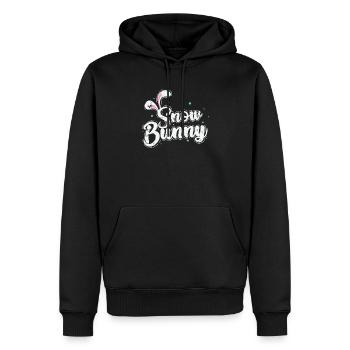 Lapin des neiges Neige Saison d’hiver Toboggan - Sweat à capuche Premium bio Homme - noir - Devant - Nico (187cm)
