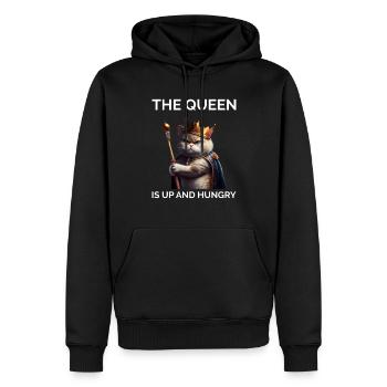 Die Königin ist eine hungrige königliche Katze - Männer Premium Bio Hoodie - Schwarz - Vorne - Nico (187cm)