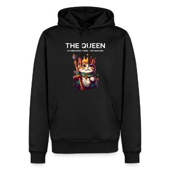 Drôle de dicton fier propriétaire de chat - Sweat à capuche Premium bio Homme - noir - Devant - Nico (187cm)