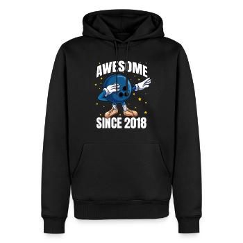 Génial depuis 2018 - 5ème anniversaire de bowling - Sweat à capuche Premium bio Homme - noir - Devant - Nico (187cm)