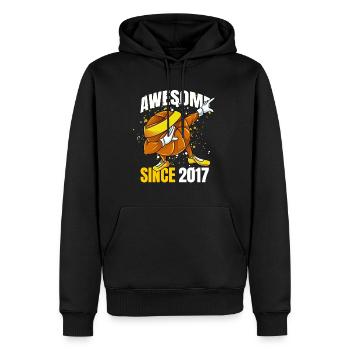 Genial seit 2017 - 6. Basketball-Geburtstag - Männer Premium Bio Hoodie - Schwarz - Vorne - Nico (187cm)