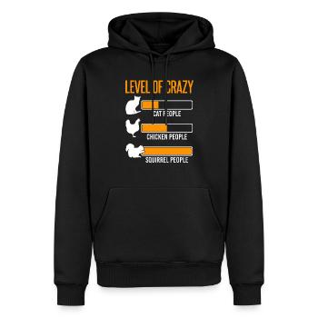 Rongeur écureuil Niveau de fou - Sweat à capuche Premium bio Homme - noir - Devant - Nico (187cm)