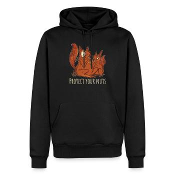 Eichhörnchen Nagetier Protect Your Nuts - Männer Premium Bio Hoodie - Schwarz - Vorne - Nico (187cm)