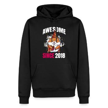 Awesome Since 2018 - 5th Hamster Birthday - Men’s Premium Organic Hoodie - black - Front - Nico (187cm)