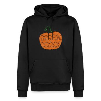 Synthesizer Kürbis Halloween Synth - Männer Premium Bio Hoodie - Schwarz - Vorne - Nico (187cm)