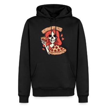 ElPizzico - ThePizzfather - Männer Premium Bio Hoodie - Schwarz - Vorne - Nico (187cm)