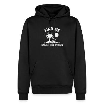 Trouvez-moi sous les vacances Palms Tree - Sweat à capuche Premium bio Homme - noir - Devant - Nico (187cm)