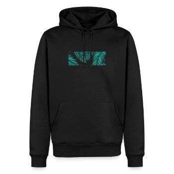 Palm Leaves Tree Holiday Beach - Sweat à capuche Premium bio Homme - noir - Devant - Nico (187cm)