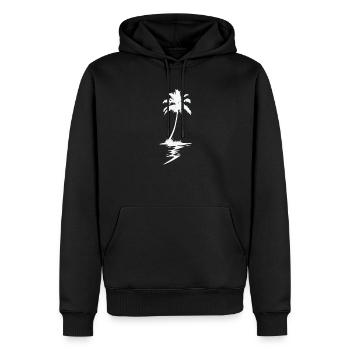 Plage de vacances de palmiers - Sweat à capuche Premium bio Homme - noir - Devant - Nico (187cm)