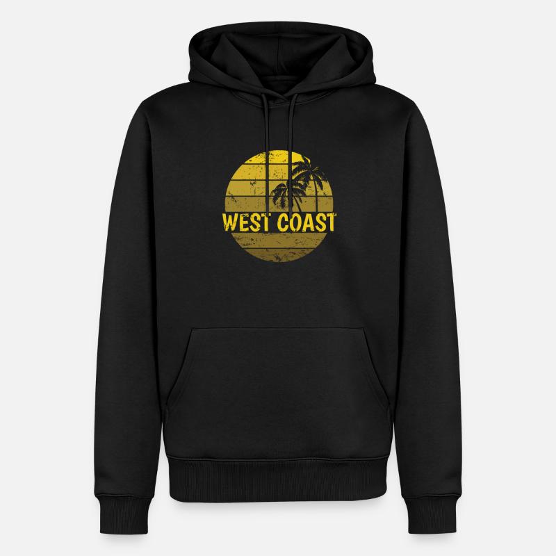 West Coast Palm Holiday Beach - Sweat à capuche Premium bio Homme - noir