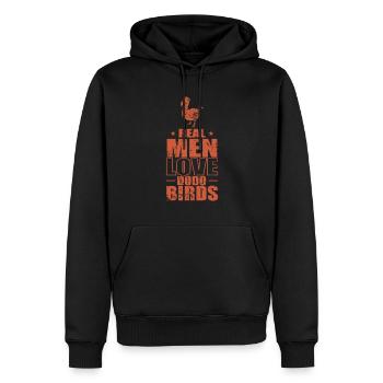 Les vrais hommes aiment les oiseaux dodo animal - Sweat à capuche Premium bio Homme - noir - Devant - Nico (187cm)