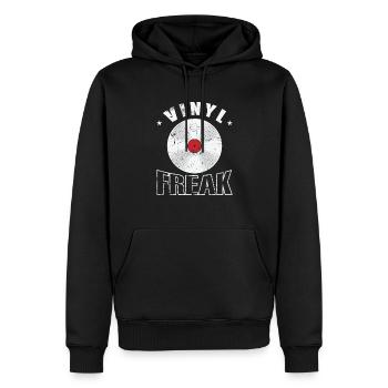 Vinyl Freak Record Music Record - Men’s Premium Organic Hoodie - black - Front - Nico (187cm)