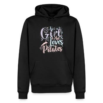 Just a Girl who Loves Pilates Powerhouse - Men’s Premium Organic Hoodie - black - Front - Nico (187cm)