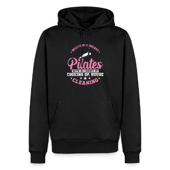 Semaine et prévisions Pilates pas de cuisson pas de nettoyage - Sweat à capuche Premium bio Homme - noir - Devant - Nico (187cm)