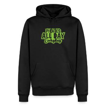 Pilates all Day Everyday Powerhouse - Men’s Premium Organic Hoodie - black - Front - Nico (187cm)