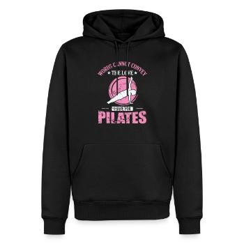 Les mots ne peuvent pas transmettre l’amour que j’ai pour le Pilates - Sweat à capuche Premium bio Homme - noir - Devant - Nico (187cm)