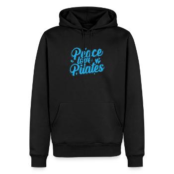 Peace Love Pilates Powerhouse Fitness - Männer Premium Bio Hoodie - Schwarz - Vorne - Nico (187cm)
