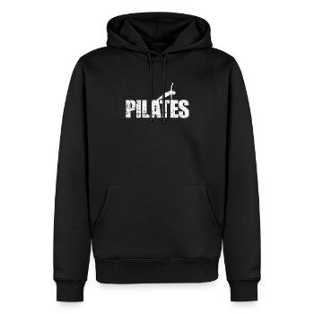 Pilates Yoga Powerhouse Fitness - Men’s Premium Organic Hoodie - black - Front - Nico (187cm)