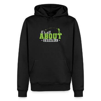 It's all about Cornhole Spiel Hobby - Männer Premium Bio Hoodie - Schwarz - Vorne - Nico (187cm)
