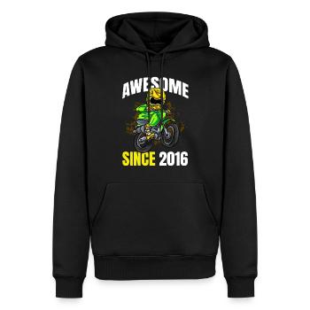 Genial seit 2016 - 7. Dirt Bike Rider Geburtstag - Männer Premium Bio Hoodie - Schwarz - Vorne - Nico (187cm)