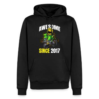 Genial seit 2017 - 6. Dirt Bike Rider Geburtstag - Männer Premium Bio Hoodie - Schwarz - Vorne - Nico (187cm)