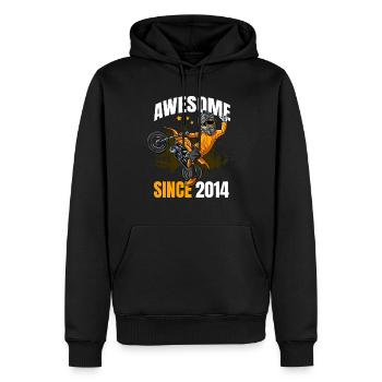 Awesome seit 2014 - 9. Motocross Fahrer Geburtstag - Männer Premium Bio Hoodie - Schwarz - Vorne - Nico (187cm)