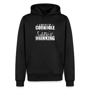 Bad Day of Cornhole est toujours un bon jour de boisson - Sweat à capuche Premium bio Homme - noir - Devant - Nico (187cm)