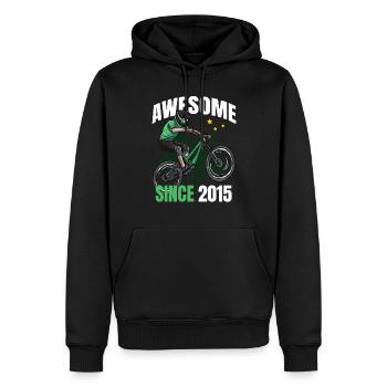 Génial depuis 2015 - 8ème anniversaire de vélo de montagne - Sweat à capuche Premium bio Homme - noir - Devant - Nico (187cm)