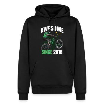 Génial depuis 2018 - 5ème anniversaire de vélo de montagne - Sweat à capuche Premium bio Homme - noir - Devant - Nico (187cm)