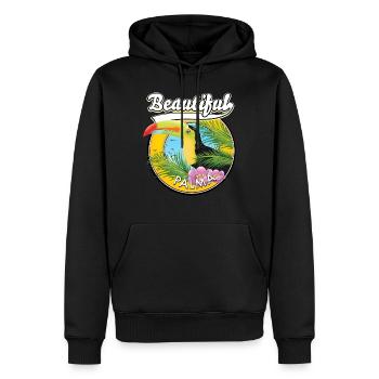 Magnifique logo de voyage Palma Toucan - Sweat à capuche Premium bio Homme - noir - Devant - Nico (187cm)