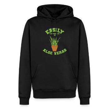 Facilement distrait par la plante médicinale Aloe Veras - Sweat à capuche Premium bio Homme - noir - Devant - Nico (187cm)