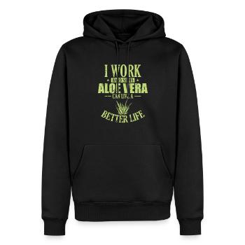Je travaille dur mon Aloe Vera peut vivre une vie meilleure - Sweat à capuche Premium bio Homme - noir - Devant - Nico (187cm)
