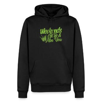 Weekends Coffee and Aloe Vera Pflanze - Männer Premium Bio Hoodie - Schwarz - Vorne - Nico (187cm)
