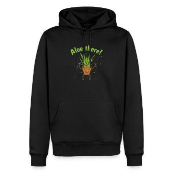 Aloe there! Aloe Vera Creme Kosmetik - Männer Premium Bio Hoodie - Schwarz - Vorne - Nico (187cm)