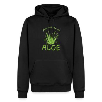 Tu m’as eu à Aloe Vera Medicinal Plant Skin - Sweat à capuche Premium bio Homme - noir - Devant - Nico (187cm)