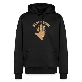 Soyez l’animal de la forêt de l’ours - Sweat à capuche Premium bio Homme - noir - Devant - Nico (187cm)