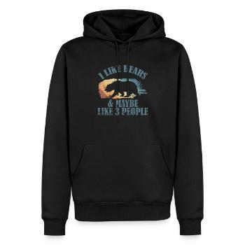 I Like Bears and Maybe 3 People Forest Animal - Men’s Premium Organic Hoodie - black - Front - Nico (187cm)