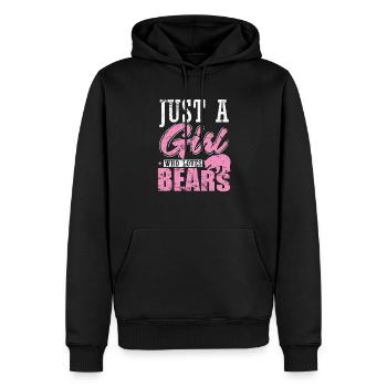 Just a Girls Who Loves Bears Forest Animal - Men’s Premium Organic Hoodie - black - Front - Nico (187cm)