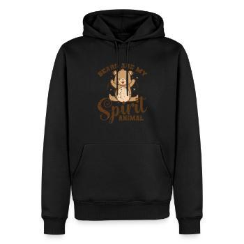 Les ours sont mon animal spirituel Wildnis - Sweat à capuche Premium bio Homme - noir - Devant - Nico (187cm)
