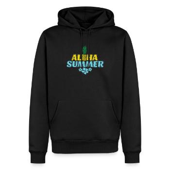 Aloha Été Ananas Fruit Doux Tropical - Sweat à capuche Premium bio Homme - noir - Devant - Nico (187cm)