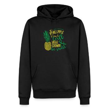 Soyez un ananas et soyez un fruit sucré - Sweat à capuche Premium bio Homme - noir - Devant - Nico (187cm)