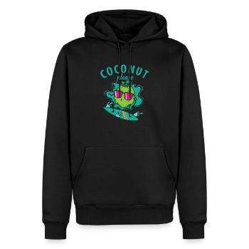 Noix de en surfant Coconut Please - Sweat à capuche Premium bio Homme - noir - Devant - Nico (187cm)