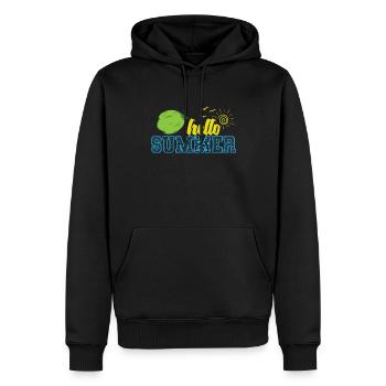 Bonjour les fruits de cocotier d’été - Sweat à capuche Premium bio Homme - noir - Devant - Nico (187cm)