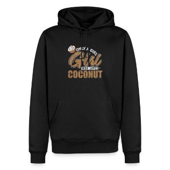 Seulement une fille qui aime les noix de et le fruit du palmier - Sweat à capuche Premium bio Homme - noir - Devant - Nico (187cm)