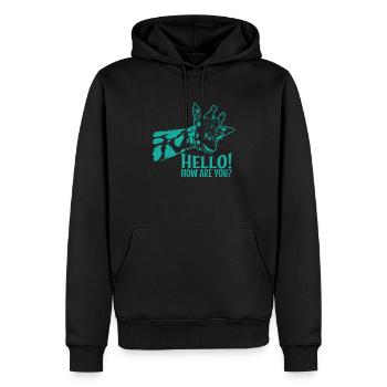 Hello How are You? Giraffe exotisches Tier - Männer Premium Bio Hoodie - Schwarz - Vorne - Nico (187cm)