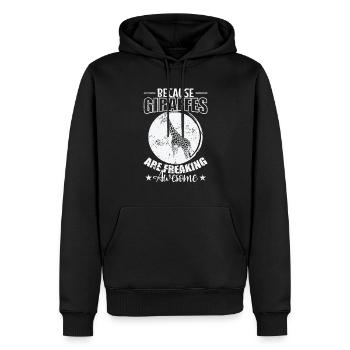 Parce que les girafes sont géniales - Sweat à capuche Premium bio Homme - noir - Devant - Nico (187cm)