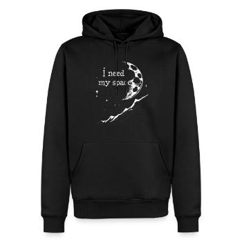 Ich brauche mehr Platz - Männer Premium Bio Hoodie - Schwarz - Vorne - Nico (187cm)